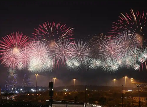 桦甸市焰火晚会